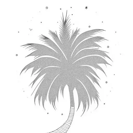 A Minimalist Palm Tree With Delicate Lines