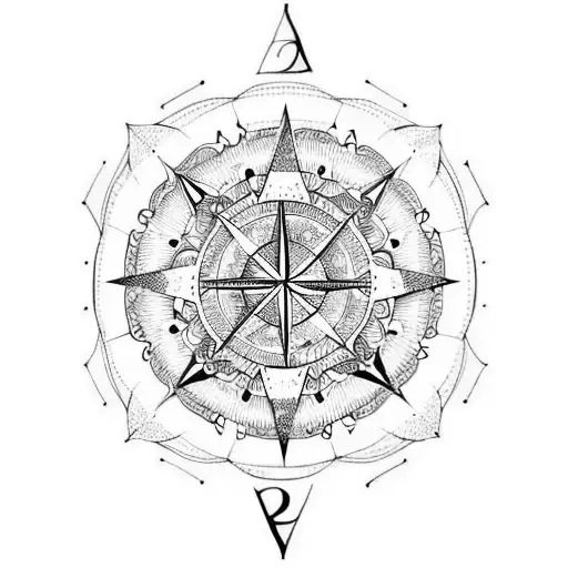 Mandala Compass With Very Few Fine Lines And An Unexpected Idea