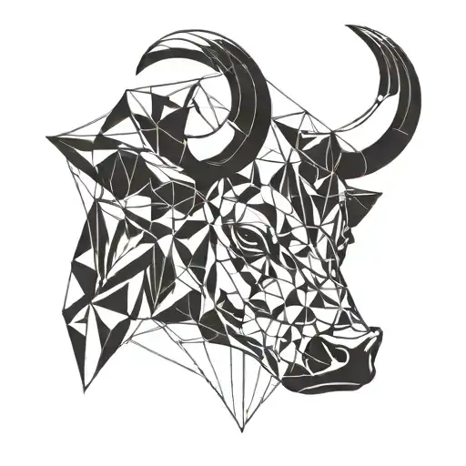 5 As Number With One Bull Horn Minimalistic And Geometric Elements Infused