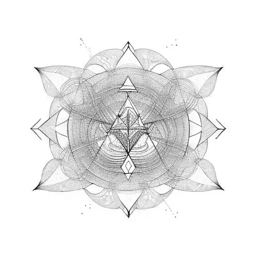 A Geometric Representation Of Soundwaves With Weed Leaf Accents