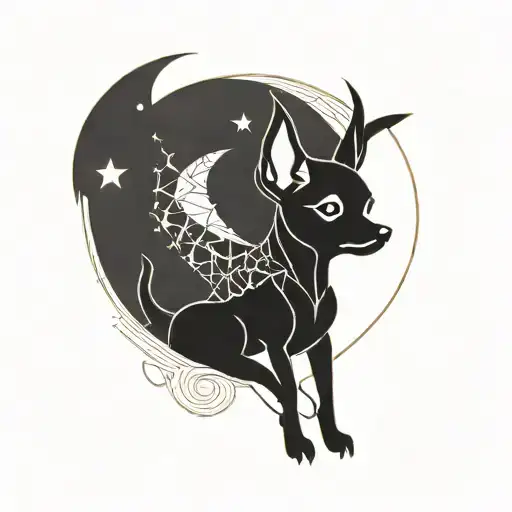 Chihuahua Sitting On The Moon