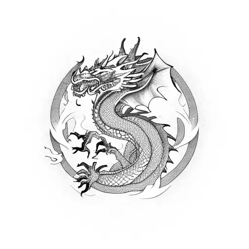 Dragon Breathing Fire While Flynig