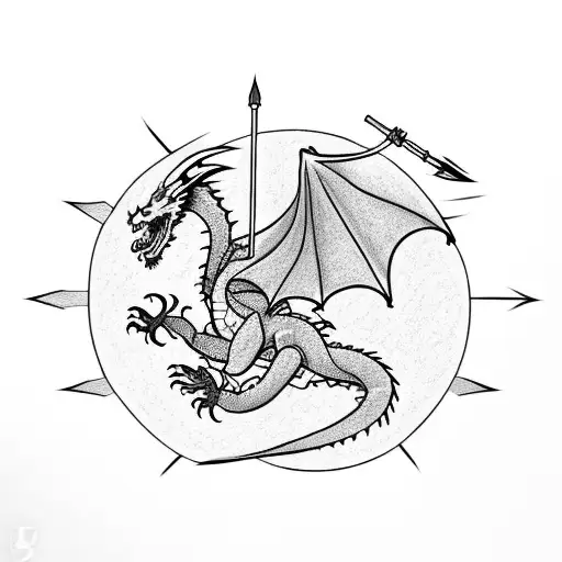 Dragon With Arrow