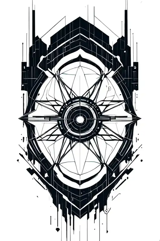 Cyberpunk Geometric Circle