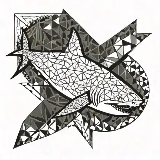 Great White Shark Swimming With Feminine Background