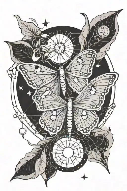 Luna Moth Moon And Sun