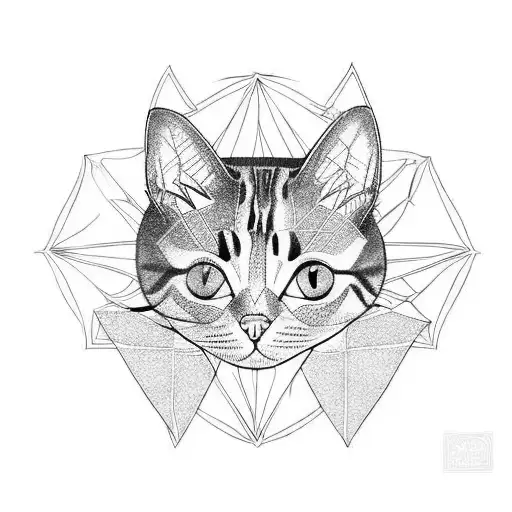 Cat And Three Butterflies