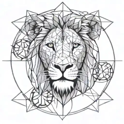 Vitruvian Circles Lion Face