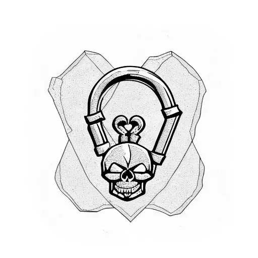Skull In A Padlock Shape