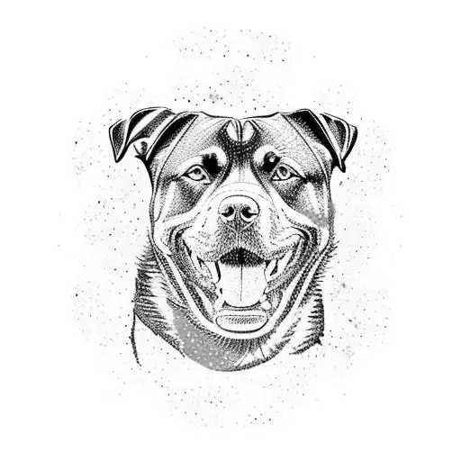 A Majestic Rottweiler Surrounded By A Vibrant Abstract Art Background