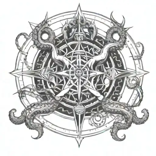 Octopus Holding Compass And Divider