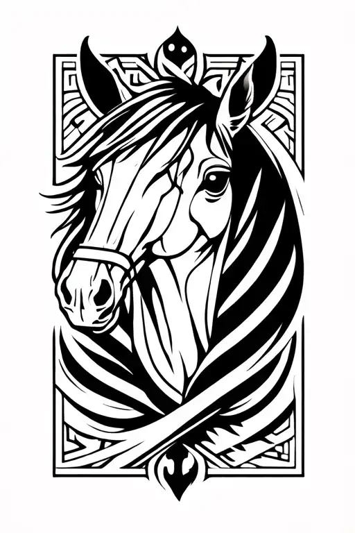 Equine And Wildlife Veterinarian Symbol Intertwined