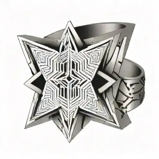 Minimalist And Abstract Ring With Geometric Patterns