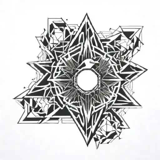 Minimalist And Abstract Bird's Eye View Ring With Geometric Patterns