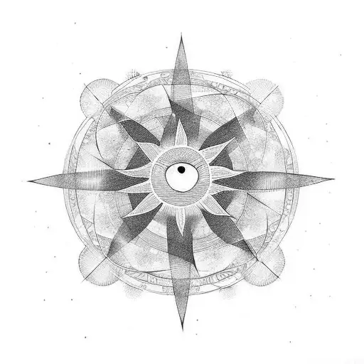 Six Concentric Circles With Sun