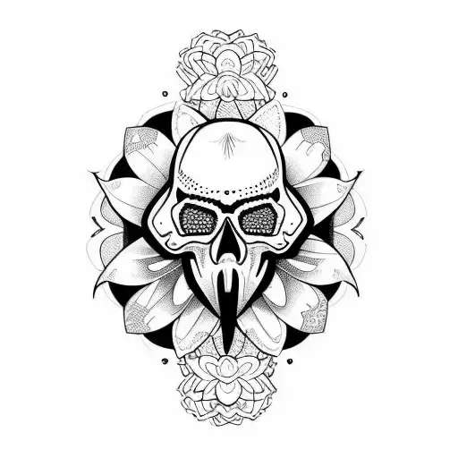 Skull Bird Daisy