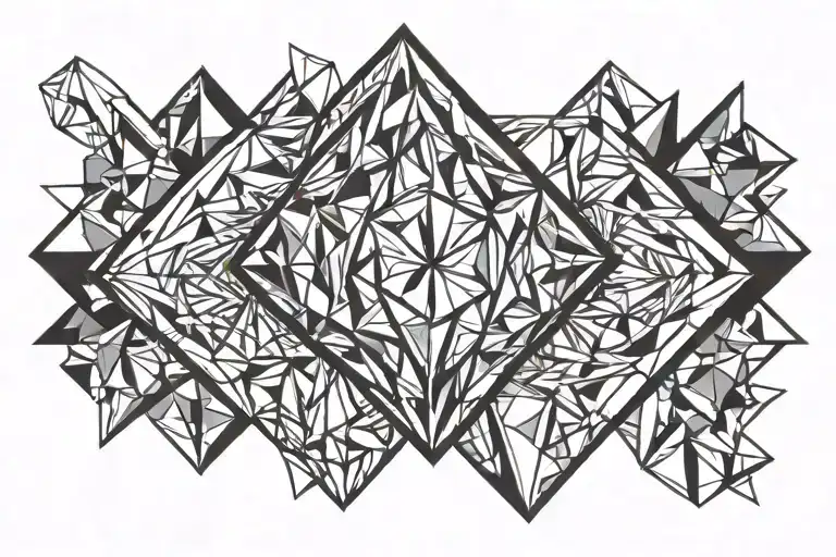 Diamond Outline Looking 3D