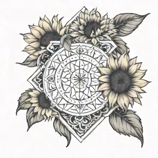 Sunflowers And Tarot Card