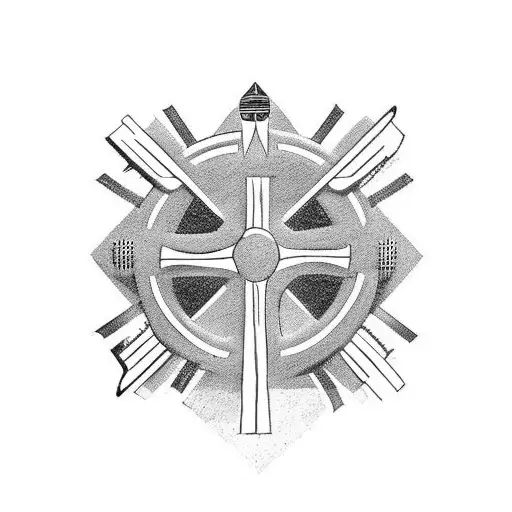 A Cross Made Of Airplane Parts