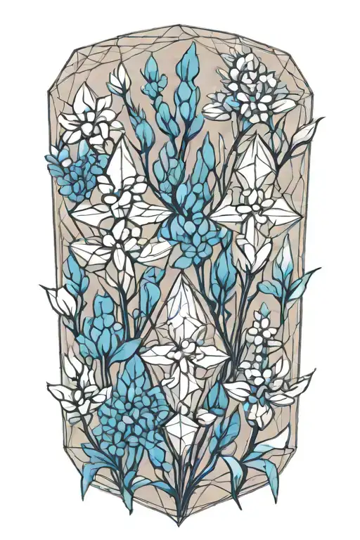 Ethereal Bluebonnets And Quartz Crystals Whimsical Pretty Minimal