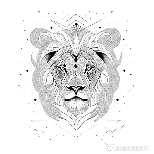 Male Lion Head With Tribal Marks On Their Face's