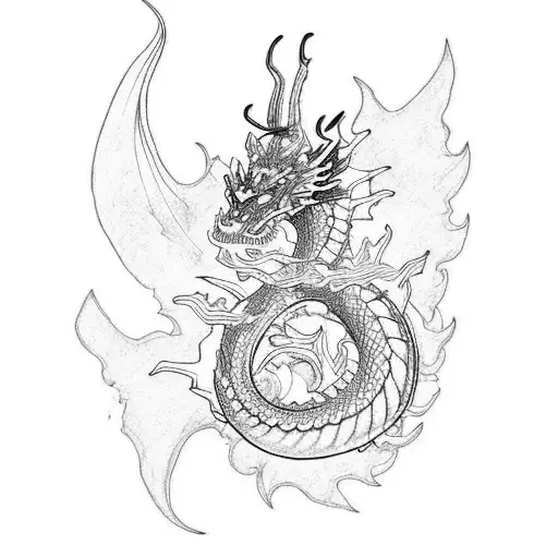 A Majestic Shenlong Dragon Wrapping Around The Leg And Extending To The Foot