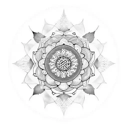 Guitar Tattoo With A Mandala Background