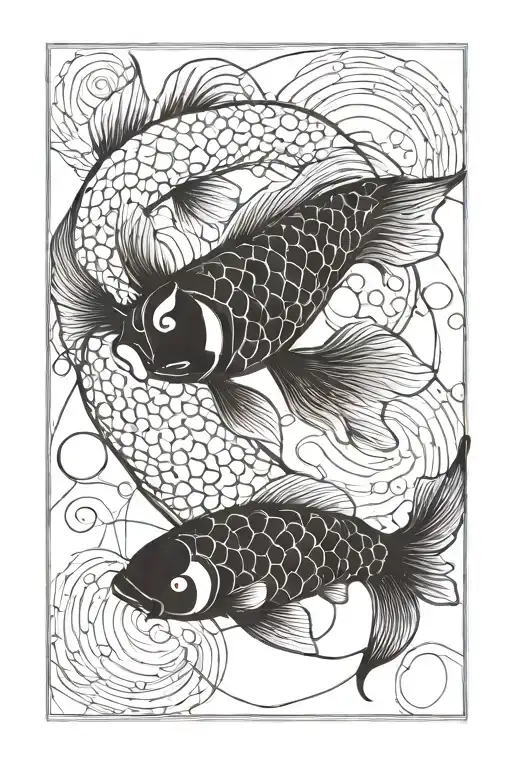 Ying Yang Koi Fish