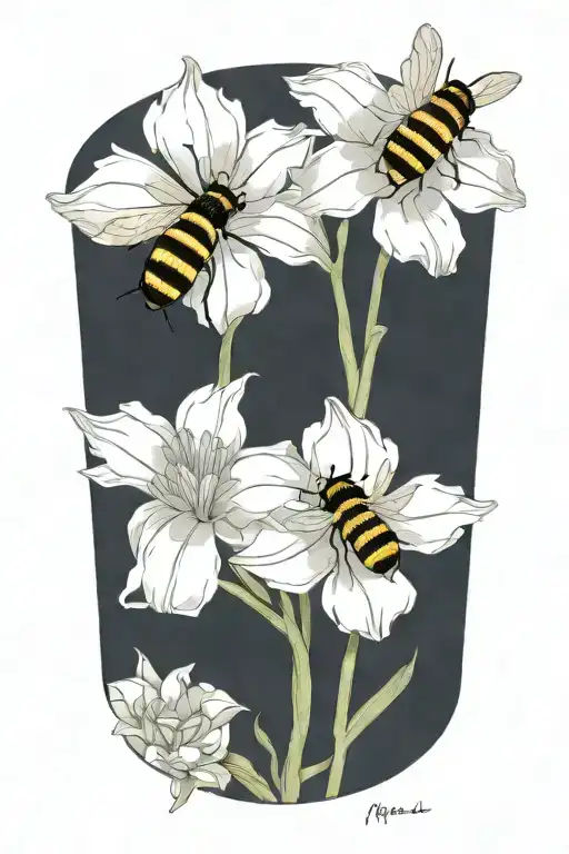 Bluebonnets With A Bee Flying