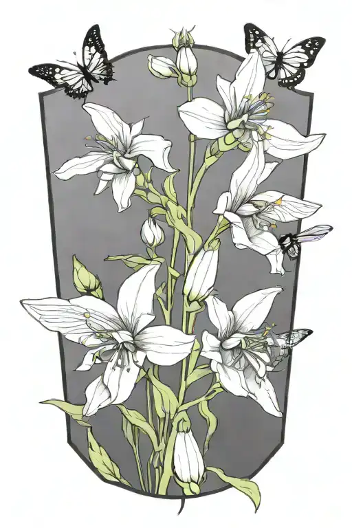 Bluebonnet Or Lupinis With A Bee Flying