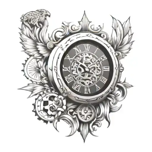 Clock With Coat Of Arms Raised