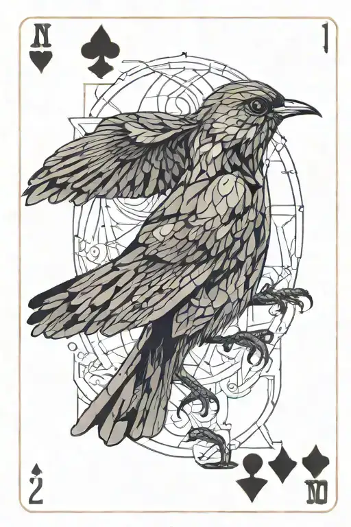 Nightingale From A Deck Of Cards In The Morning Open Mouth Singing No Music Notes