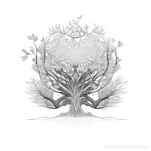 Tree Of Life With Complex Root And Branch System