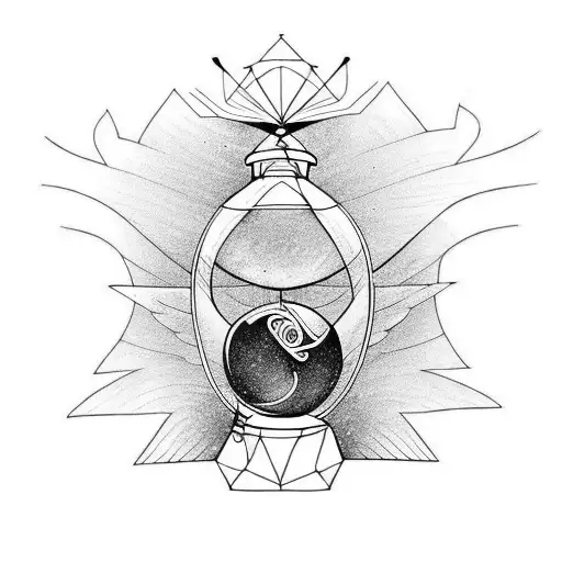 Hourglass With Wings Flying Away