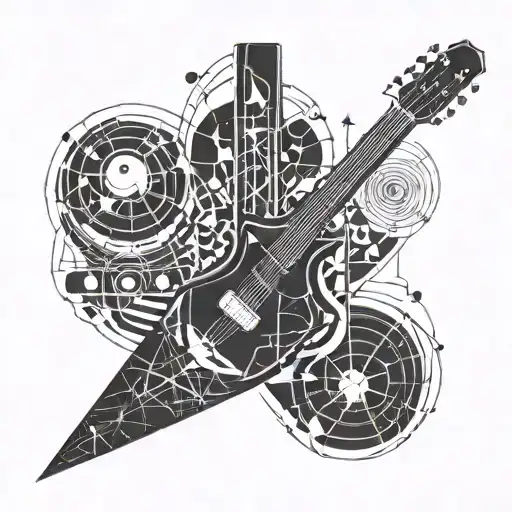 Guitar Outline Merged In Astronomy