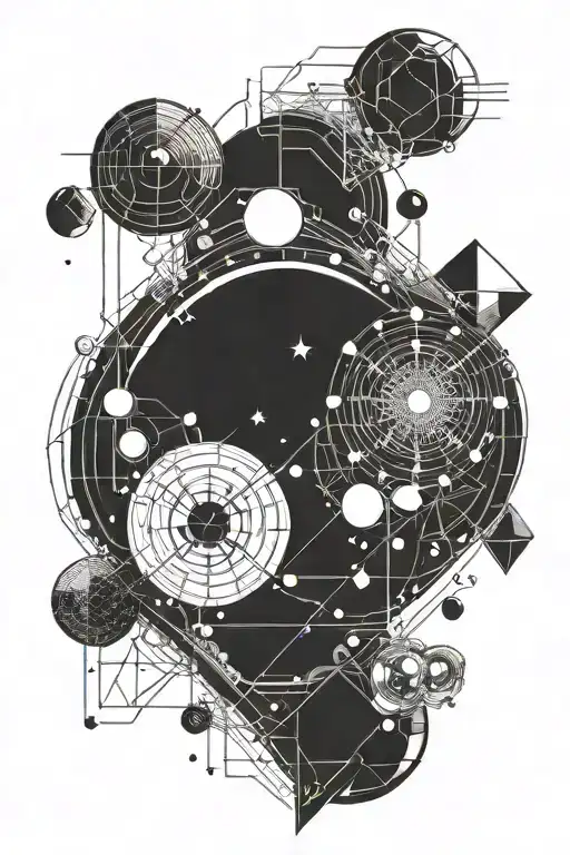 Long Line Design Incorporating Kanji Characters And Rotating Planets