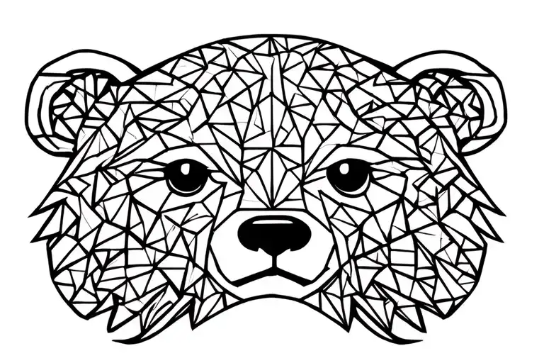 Bear Face With Autism Inspired Puzzle Pieces