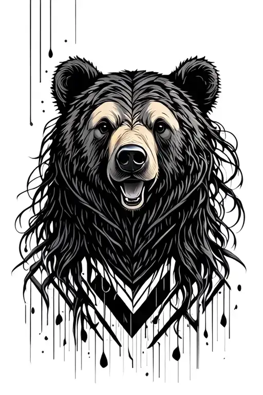 Bear Face With Falling Hair