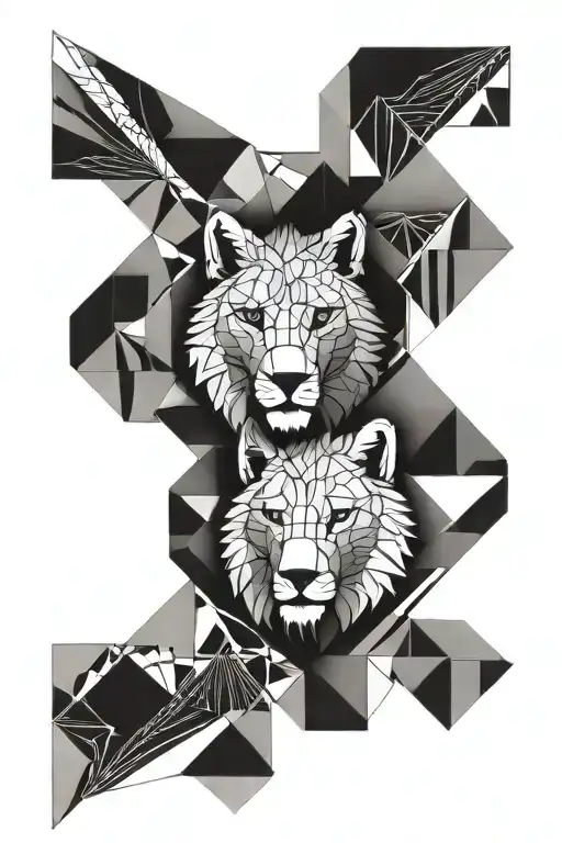 Left Part Fox Head Right Part Lions Head