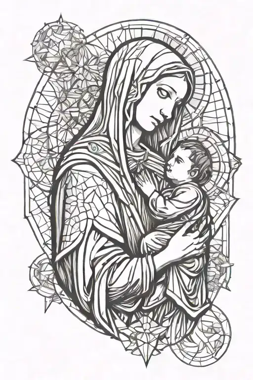 Virgin Mary Holding Child