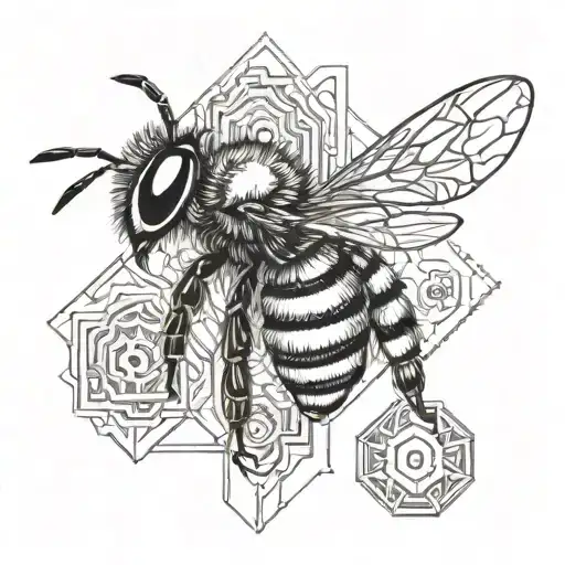 Honey Bee And Fire Flames