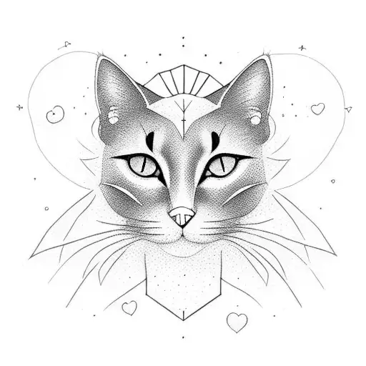 Black Cat Silouette With Honeymoon