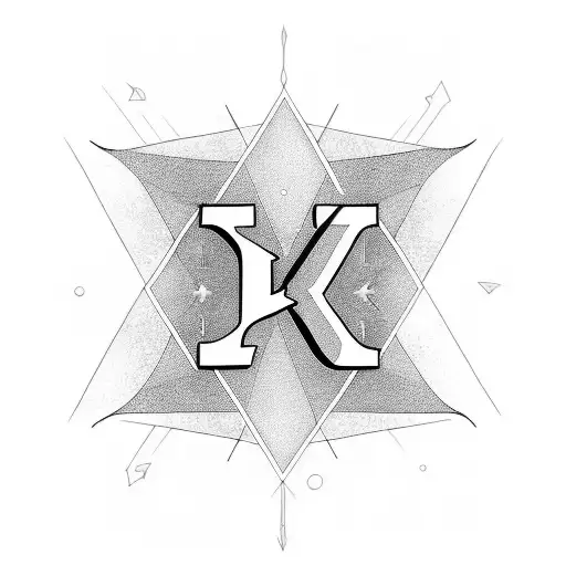 Sun Rays With Letter K And 18