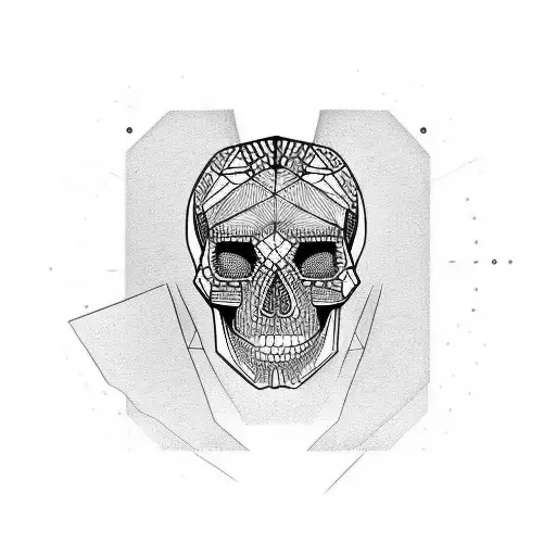 Half Skull Half Realistic Feminine Face