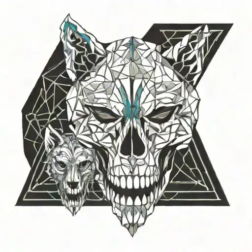 Skull And Wolves