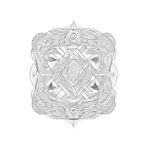 A Guitar Made Up Of Intricate Geometric Patterns