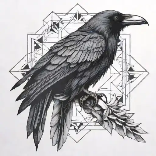 Raven On Shoulder With Wings