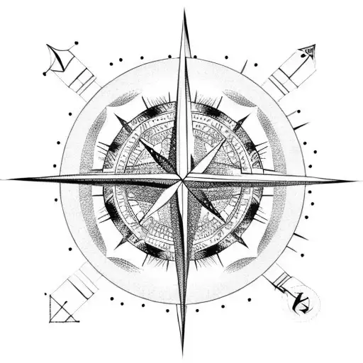 Compass With Geometric Background