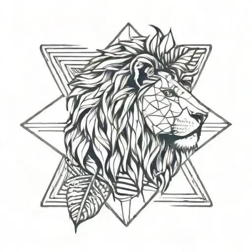 Monstera And Lion Head