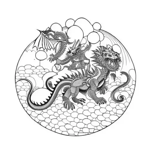 Monkey Riding A Dragon With A Gun